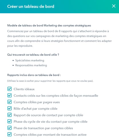Dashboard Marketing comptes stratégiques