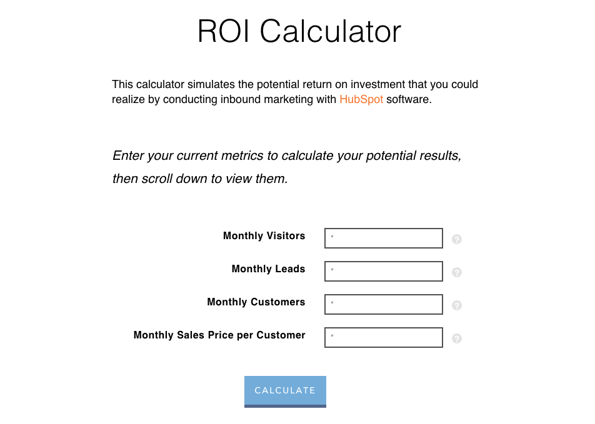 Hubspot ROI Calculator
